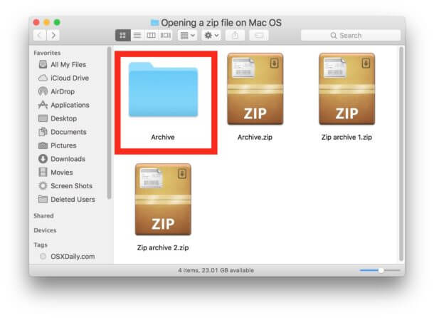 Risolvere problema Impossibile espandere Zip